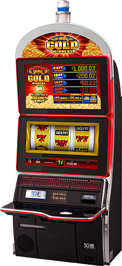 Double Jackpot Triple Blazing 7s Gold Winners Cabinet