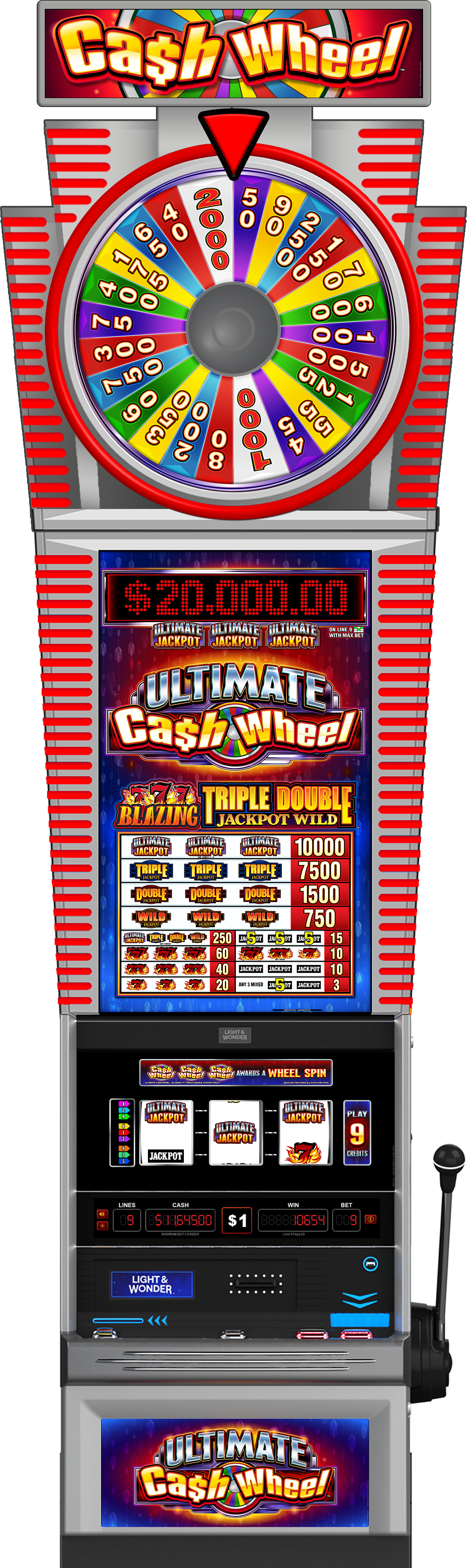 Ultimate Cash Wheel - Blazing 777 Triple Double Jackpot Wild NAP Cabinet