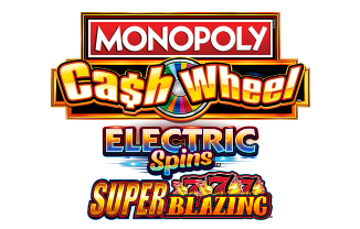 Monopoly Cash Wheel - Electric Spins - Super Blazing 777 Logo