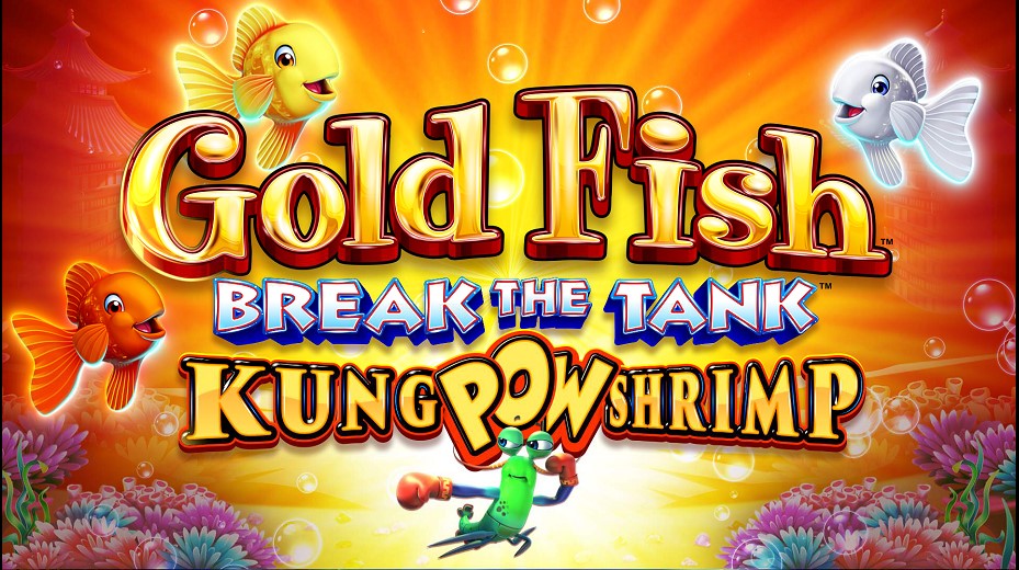 Gold Fish Break the Tank - Kung POW Shrimp Logo